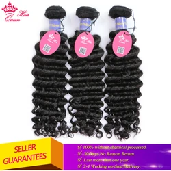 Malaysian Hair 100% Deep Wave Weave Human Hair Bundles Natural Color Virgin Raw Hair Extensions Queen Hair Products
