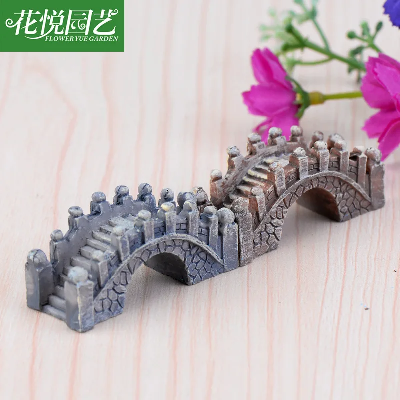 Micro landscape resin Bridge Decoration Court retro style Jiangnan small bridge creative craft decoration material