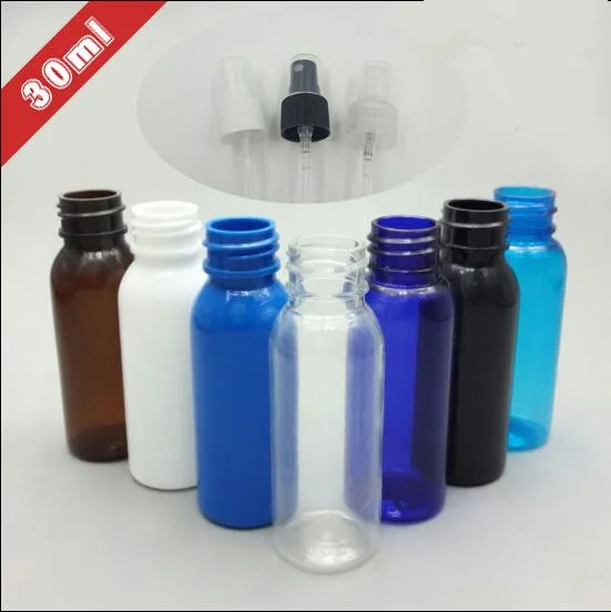 

30ml White Black Clear Blue Dark Brown Plastic Spray Perfume Bottle Water Toner Parfume Empty packing bottles