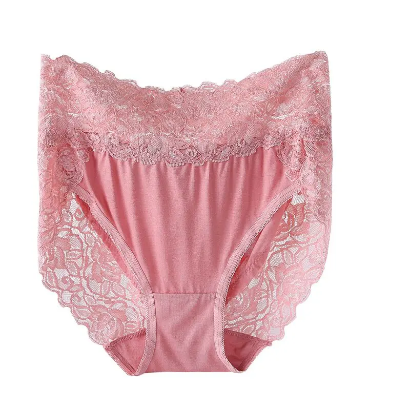 Plus Size High Waist Cotton Panties Women Sexy Lace Modal Briefs Big Large Size Panties Underwear  Vs Pink 3XL Sales Hot 2025