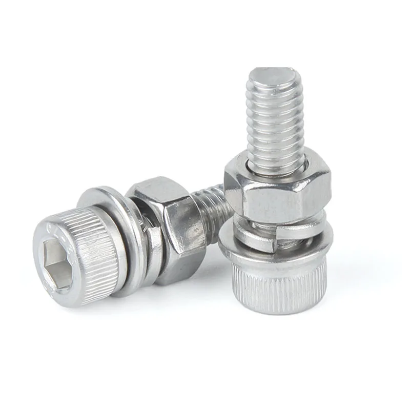 M8 * 16-M10*80 Rvs 304 Hex Socket Cap Hoofd Schroef Lente Platte Ringen Hex Moer Assortiment Hardware 983