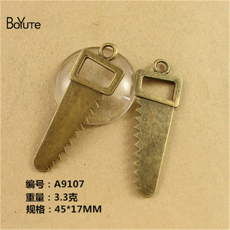 BoYuTe (50 Pieces/Lot) 50*17MM Metal Saw Charms Antique Bronze Plated Alloy Diy Bracelet Necklace Pendant for Jewelry Making