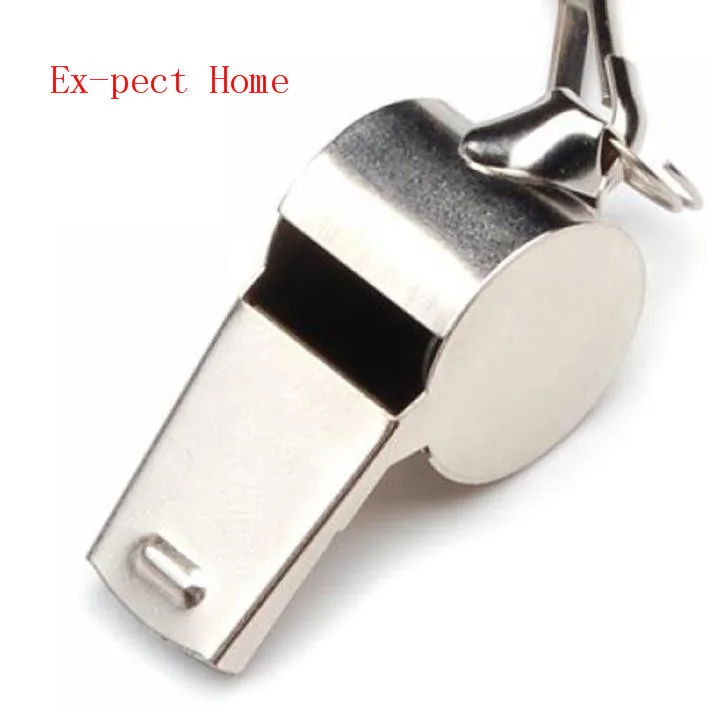 200PCS Stainless steel metal sports whistle , Metal Referee Whistle and Lanyard Football Soccer