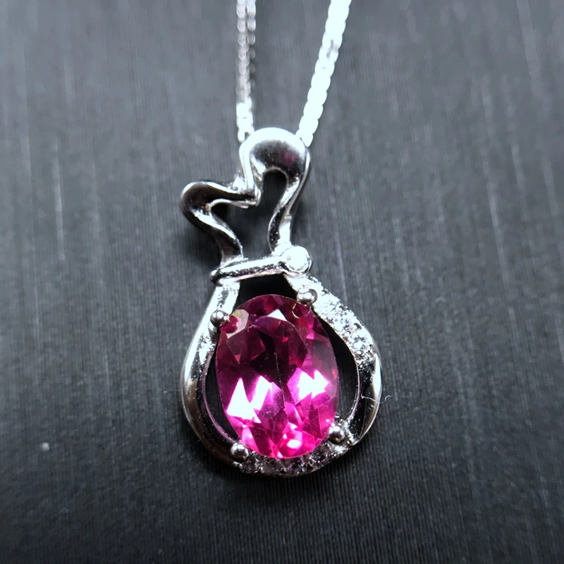 

1 carat natural Topaz Pendant special wholesale new product special 925 silver chain