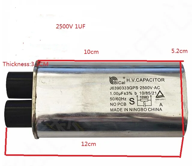 Reemplazo del condensador de 2500V 1,00UF para horno microondas industrial Pansonic J 6390333 GPS