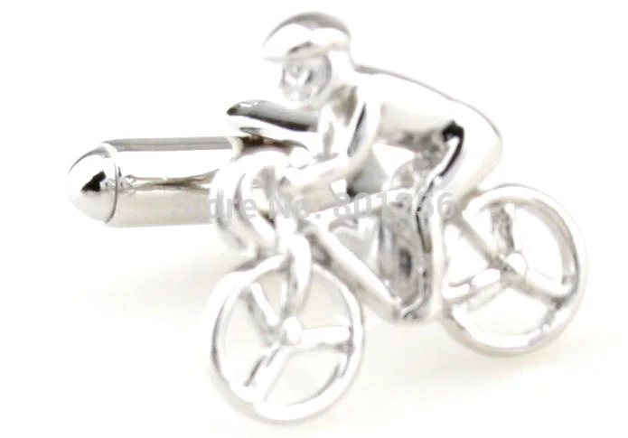 

Promotion!! Sport Cufflinks retail silver color fashion cycle track design copper material Cufflinks Wholesale & Retail