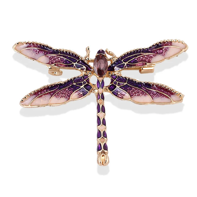 Mode Kristall Vintage Libelle Brosche Große Insekt Broschen Für Frauen Pins Hochzeit Schmuck Zubehör