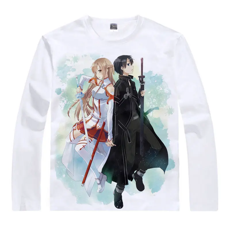 Sword Art Online SAO T-Shirt Asuna Yuuki Shirt Man Long sleeves t-shirts Anime Products cute t-shirts Anime Girl white shirts a