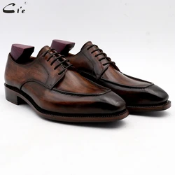 cie men dress shoes leather patina brown men office shoe genuine calf leather outsole men suits formal leather handmade No.7