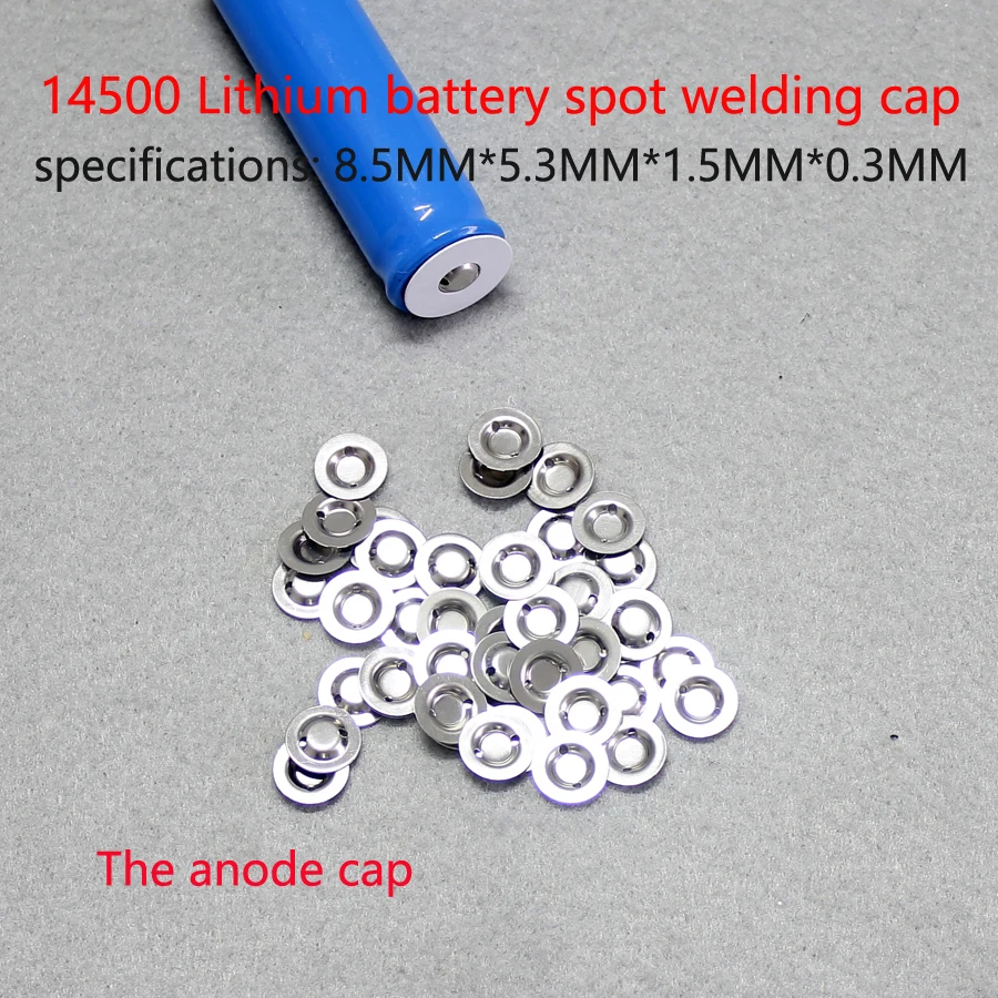 100pcs/lot 14500 lithium battery chip can be spotted cap 14500 lithium battery chip negative pole positive tip cap