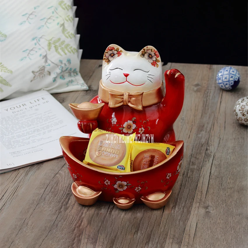 

BUS06-06 Creative Store Opening Gift Key Storage Ornament Entryway Lucky Cat Decoration Wine Cabinet Tea Table Snack Ornament