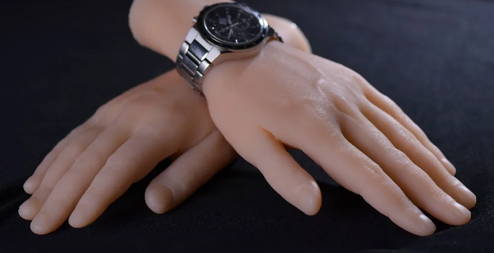 Lebensechte Weiche Männliche Silikon-Hand für Uhren-, Schmuck-, Nagelkunst- und Unterhaltungsmodelle – Detail 6