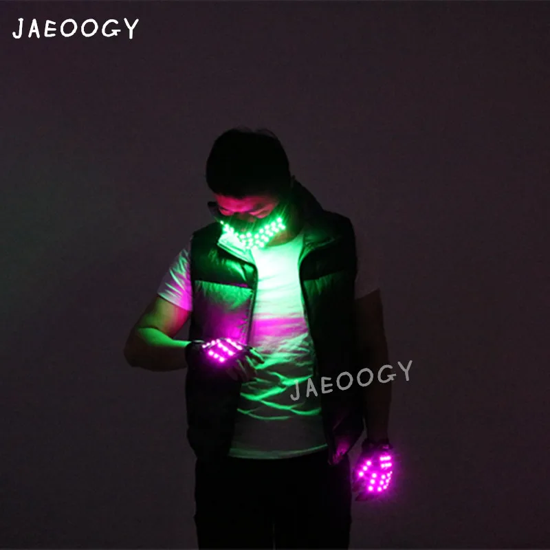 LED Fluorescent Light Gloves, Night Field, Laser Show, Dance Light Mask, Robot Dance, Creative Props, Free Shipping