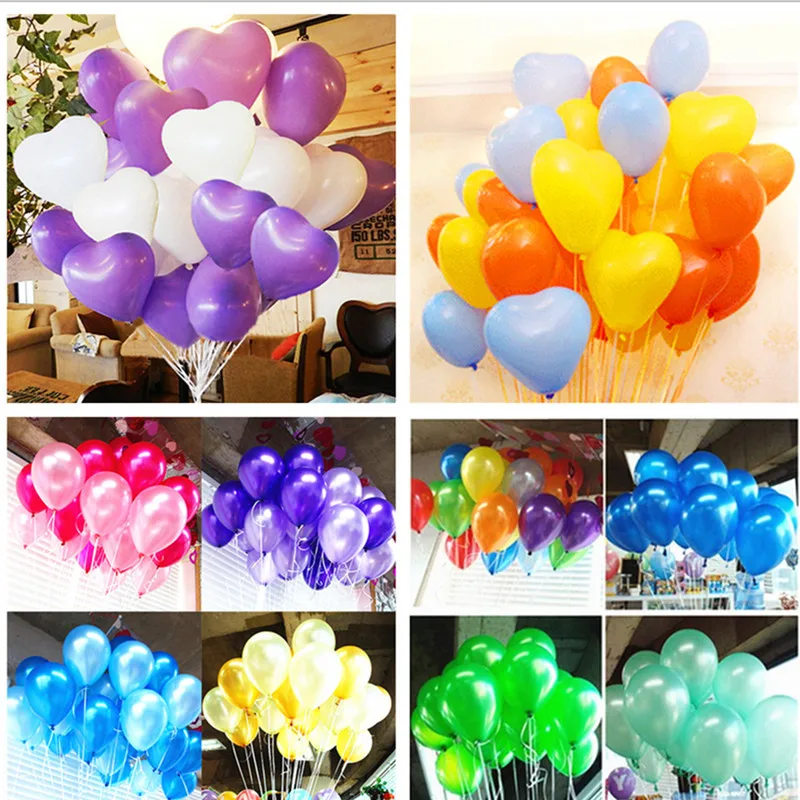 

5pc Black Blue 10inch 1.8g Heart Latex Balloon Air Balls Inflatable Wedding Balloons Children Birthday Party Decoration Balloons