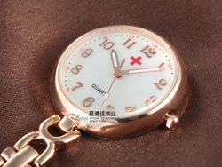 Fashion Rose Gold Silver Full Stainless Steel 12 hour Display Nurse Doctor Brooch Clip Quartz Fob Pendant Hanging Pocket Watch