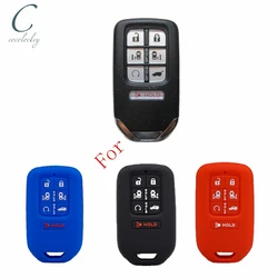 Cocolockey Rubber Car Key Cover Case for honda odyssey 2017 2018 Silicone Smart Remote Keyless Shell 7 Button No Logo