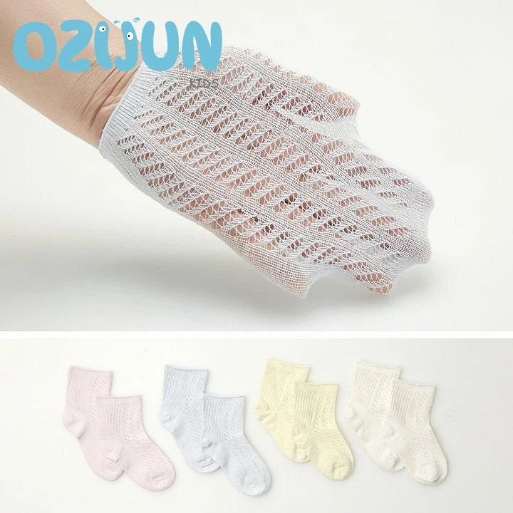 2023 New Summer Baby Super Thin Cotton Transfer Socks Large Mesh Hollow Out Infants Toddlers Boys girls socks No bone Boneless