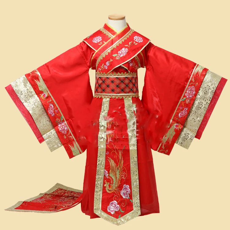 3 Designs Little Girl Red Tang Dynasty  Empress Dance Costume Princess Hanfu Children's Day Stage Performance Cosplay