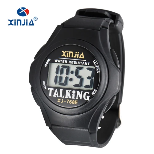 Imagen 2 del producto XINJIA-reloj Digital parlante para hombre y mujer, pulsera deportiva informal para personas mayores con discapacidad visible, idioma italiano, árabe, ruso y coreano, nuevo