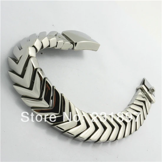 Hot Amazing Arrow Design Shiny Tone Mens Bracelet Polishing Solid 316L Stainless Steel Bangle Biker Jewelery