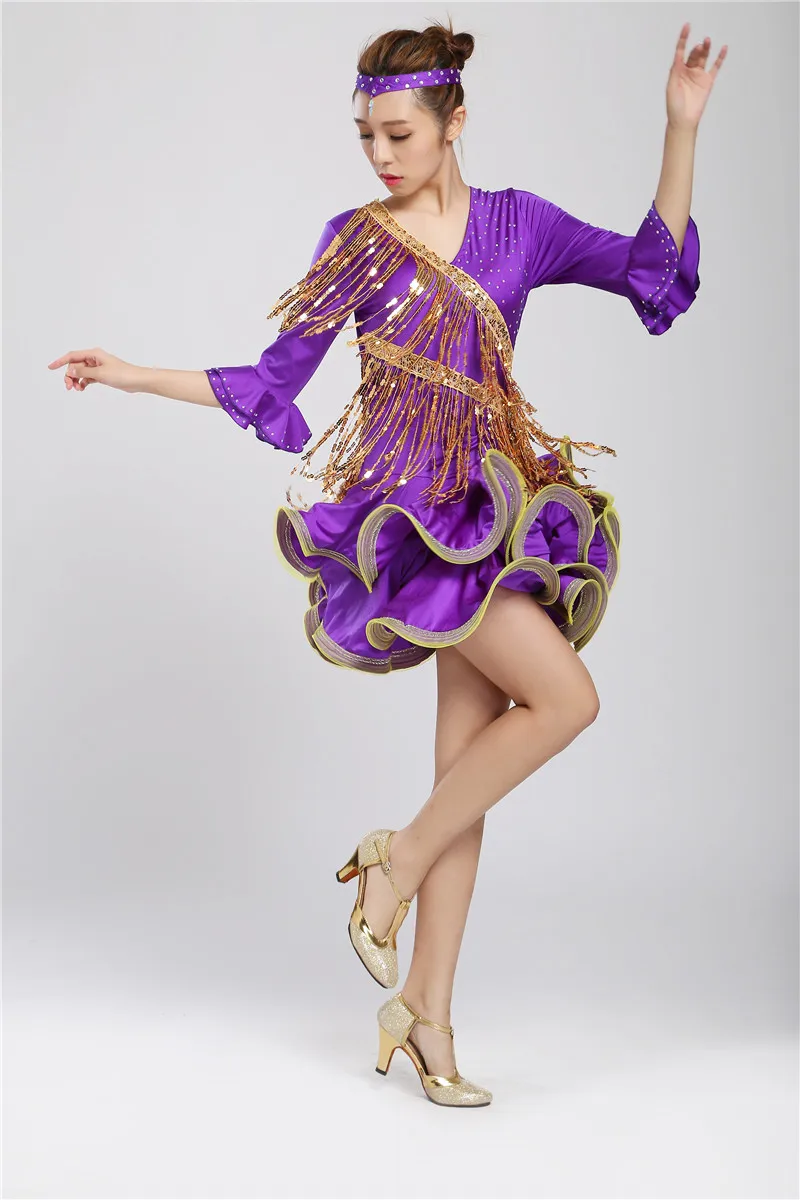 

Adult Latin Dance Dresses For Tassel style Cha Cha/Rumba/Samba/Ballroom/Tango Dance Clothing lady Dance Costume Girls Dancewear
