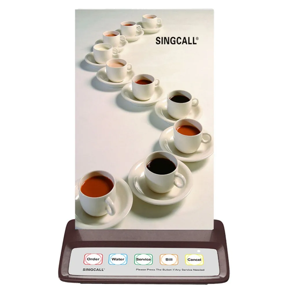 SINGCALL Calling  System Waiter Call Button, White Call Pager with 5 Keys Entertainment Places Buttons APE150