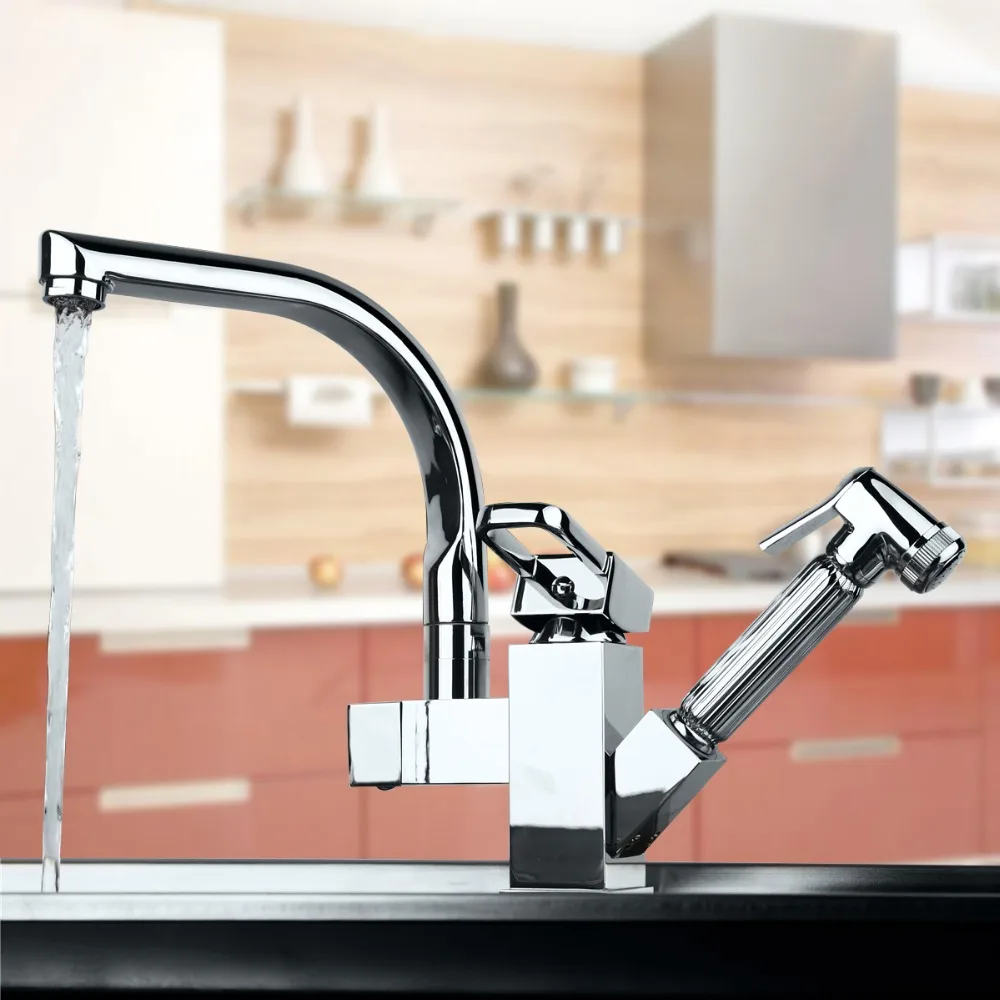 Torayvino Solid Brass Kitchen Mixer taps hot and cold Kitchen Tap Single Hole Water Tap Kitchen Faucet torneira cozinha