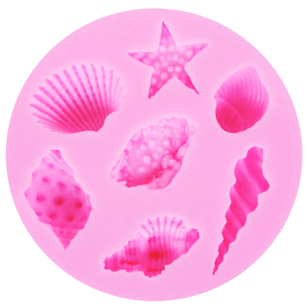 Sophronia 3D Starfish Sea Shells Conch Silicone Molds Fondant Cake Decorating Tools Chocolate Candy Moulds Kitchen Baking Forms