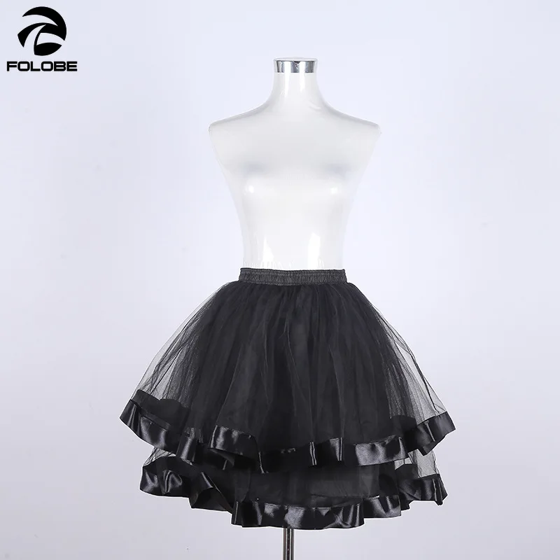 FOLOBE – jupe en Tulle pour femmes, Style de rue, taille unique, coupe trapèze, courte, bouffante, Patchwork, taille élastique, 2022