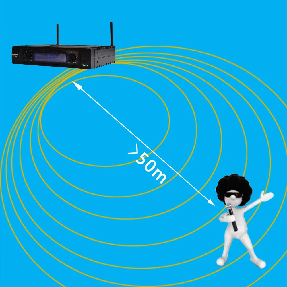 Imagem -03 - Boss-sistema de Microfone Portátil com Canais Microfone de Mão 50m de Distância Festa dj Igreja Uhf Microfone sem Fio