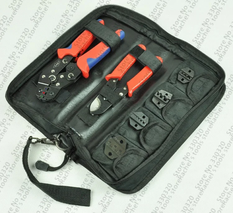 DN-K02C Hand Crimping Tool Set crimping tool kit with cable cutter & 4 replaceable die sets