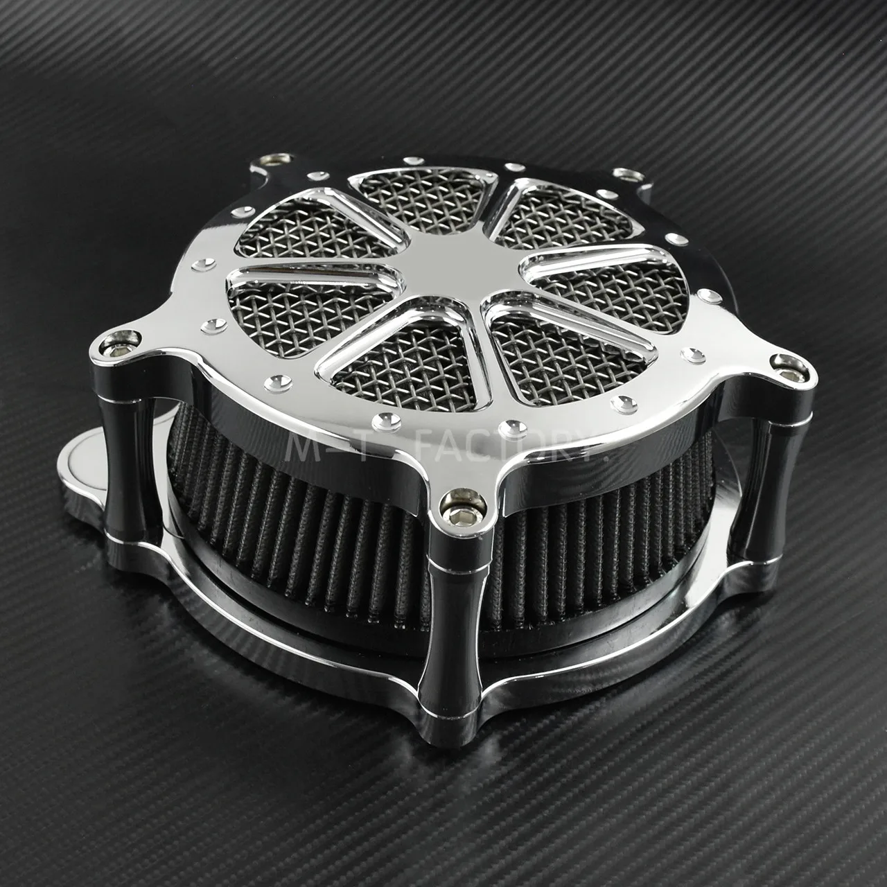 Motorcycle Chrome Air Cleaner Grey Intake Filter kit For Harley Sportster Dyna FXDLS Softail Fat Boy Touring Street Road Glide