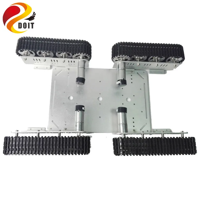 DIY Aluminum Alloy Large Load T600 Metal Tank Chassis Avoid Obstacle Car