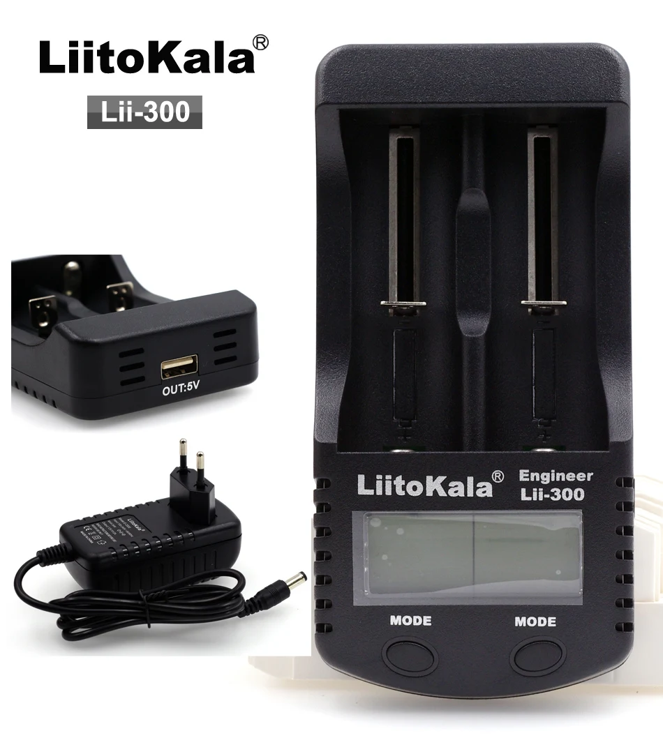 LiitoKala lii-300 LCD 18650 Battery Charger lii300 For 18650 26650 14500 10440 17500 1.2V AA AAA Ni-MH Rechargeable Battery Back