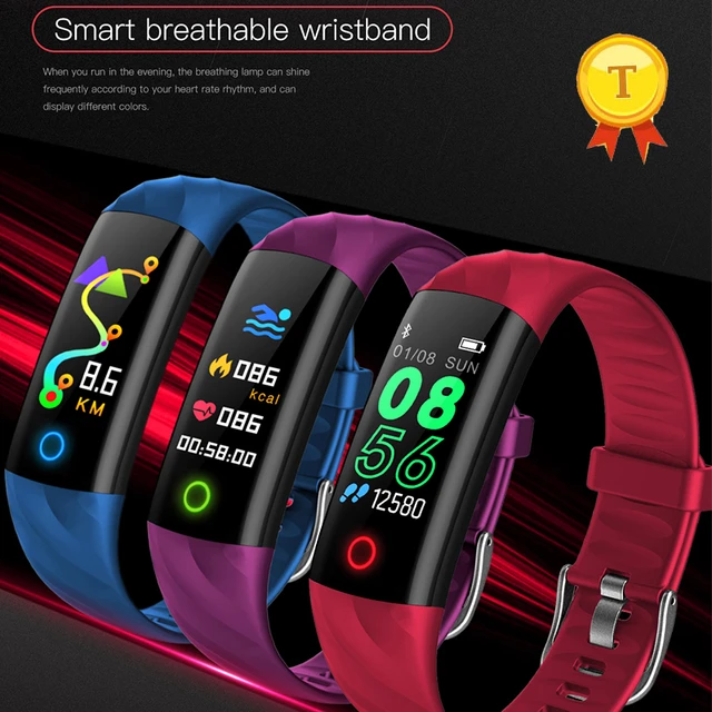 0.96inch Ip68 Waterproof Breathing Light Smart Bracelet Band Heart Rate Pulse Heart Rate Monitor Clock Wristband Pk Mi Band 3 2 Wristbands AliExpress