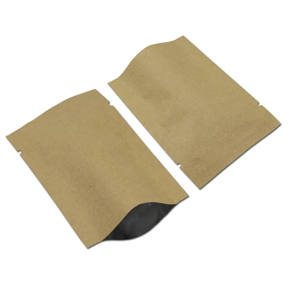 

20*30cm 40Pcs/ Lot Food Storage Pouch Kraft Paper Open Top Aluminium Foil Snack Tea Coffee Heat Seal Craft Paper Mylar Pack Bag