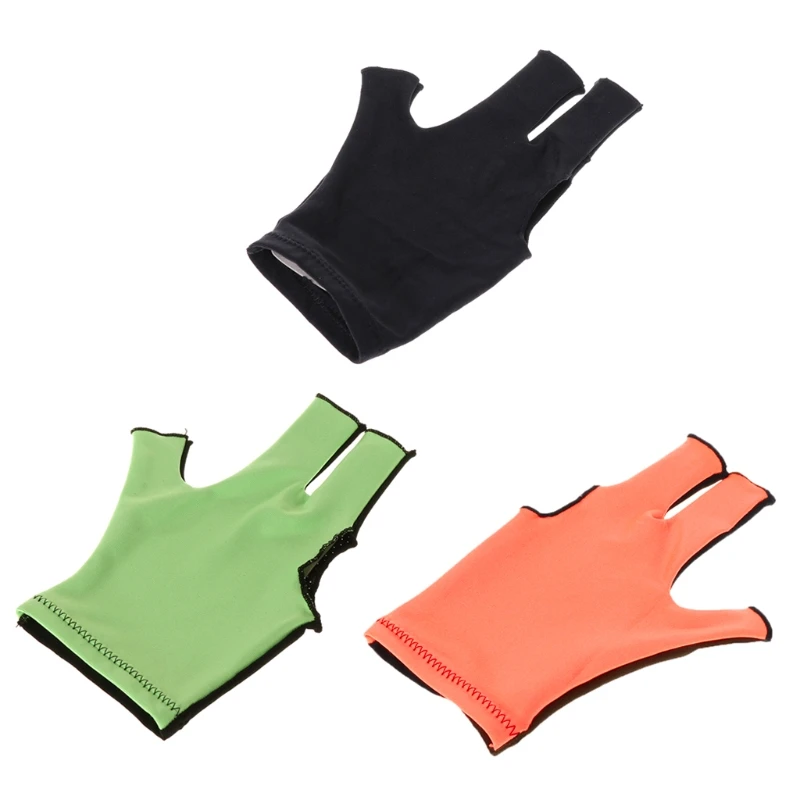 1pc Lycra Fabric Snooker Billiard Glove 3 Finger Gloves Pool Left Hand Open Mitten Billiard Accessories Random delivery