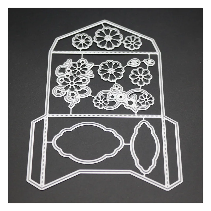 YINISE Flowers Envelope Metal Cutting Dies For Scrapbooking Stencils DIY Album Cards Decoration Embossing Folder Die Cuts CUT