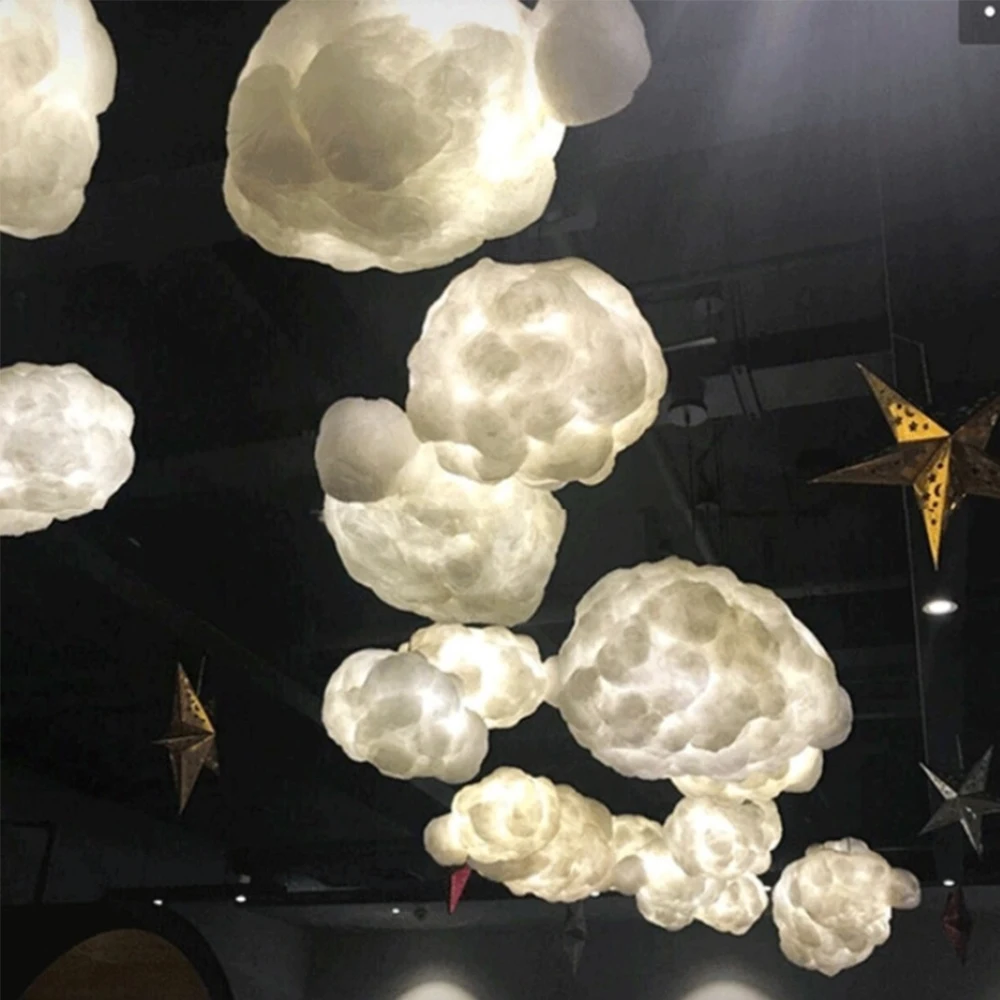 Nordic Clouds Pendant Lights Silk Lamp Dark Clouds Hanglamp Personality Decorate Hanging Light For Hotel Lobby Restaurant