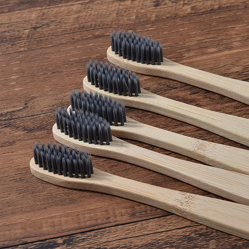 10Pcs Bamboo Toothbrush Eco Friendly Wooden Tooth Brush BPA Free Soft Bristle Tip Charcoal Adults Oral Care Toothbrushes