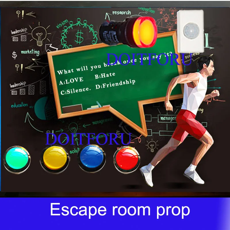 

Real room escape game prop question-machine question and answer machine answer the questions to open lock