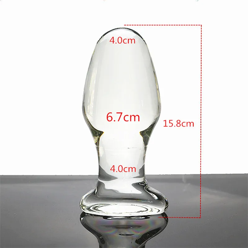 Smooth Crystal Glass Huge Anal Plug  Prostate Massager Dilatador Anal Dildo Thick Big Glass Butt Plug Anal Sex Toys for Couples