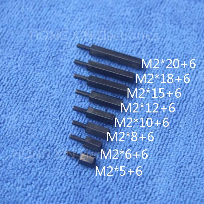 M2*10+6 1pcs Black nylon Standoff Spacer Standard M2 Male-Female 10mm Standoff Kit Repair parts High Quality