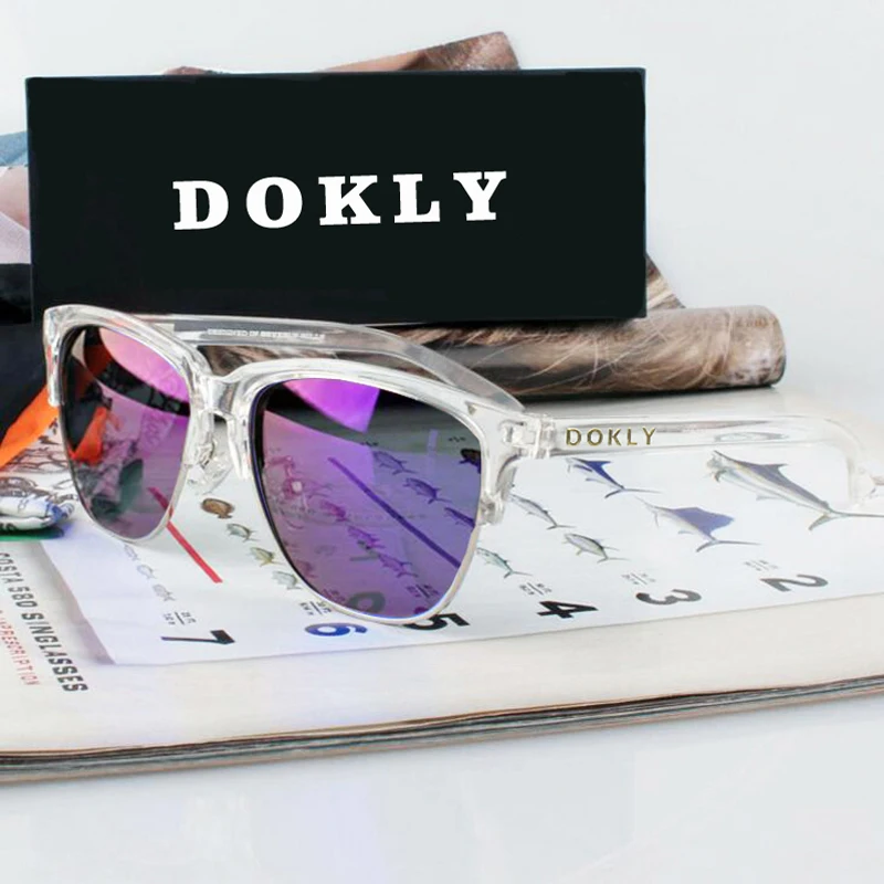 Dokly Real Mirror and Polaroized Sunglasses Women Semi-Rimless Sun Glasses Eyewear Oculos De Sol UV400