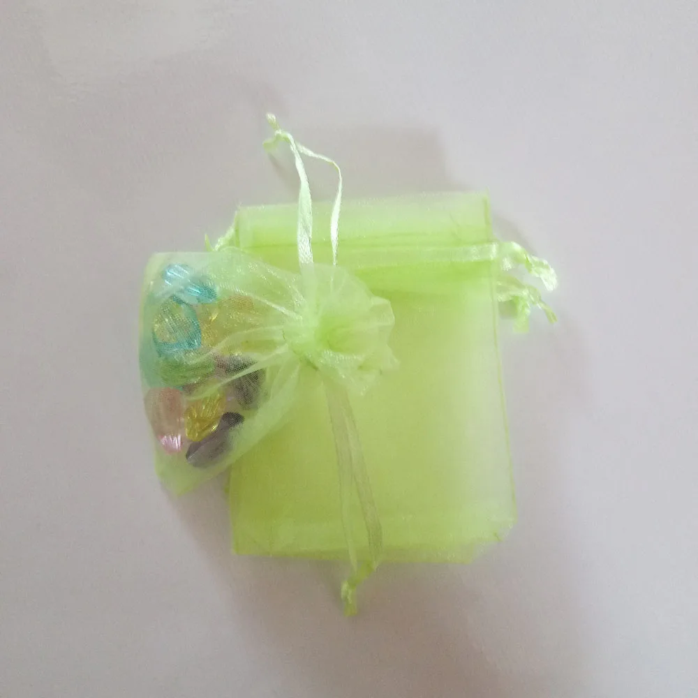 100pcs Light Green Gift Bags Jewelry Bags And Packaging Organza Bag Drawstring Bag Wedding/woman Travel Storage Display Pouches