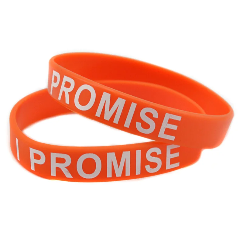 50 Stück I Promise Silikonkautschuk-Armband, motivierende Sport-Gummi-Armbänder, Unisex – Detail 3
