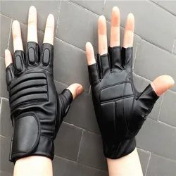 Men Gloves Winter Motorcycle Sports Outdoor Protection Fighting Leather Tactical Gloves Half Finger Mitten перчатки без пальцев