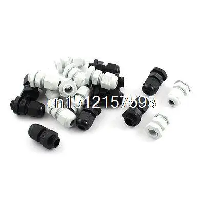 Nylon Waterproof Cord Grip 3.5-6mm Dia Cable Glands Connector PG7 18Pcs