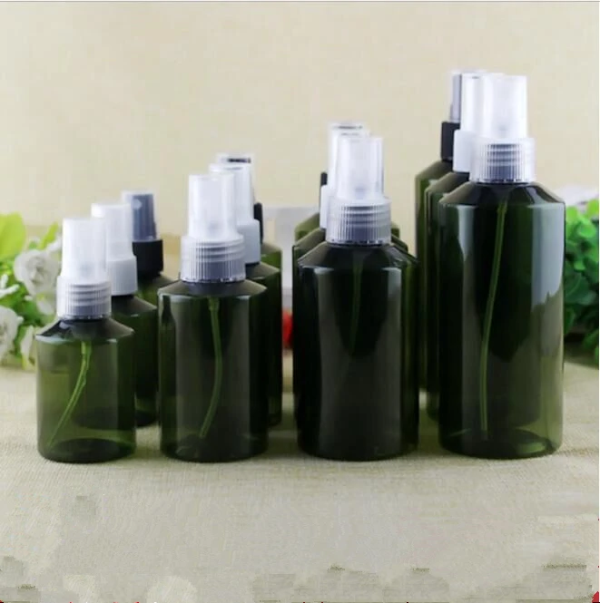 30PCS  50ML 100ML 150ML 200ML Green Lucency Plastic Spray Empty Perfume Bottle Toner Product Cosmetic Containers