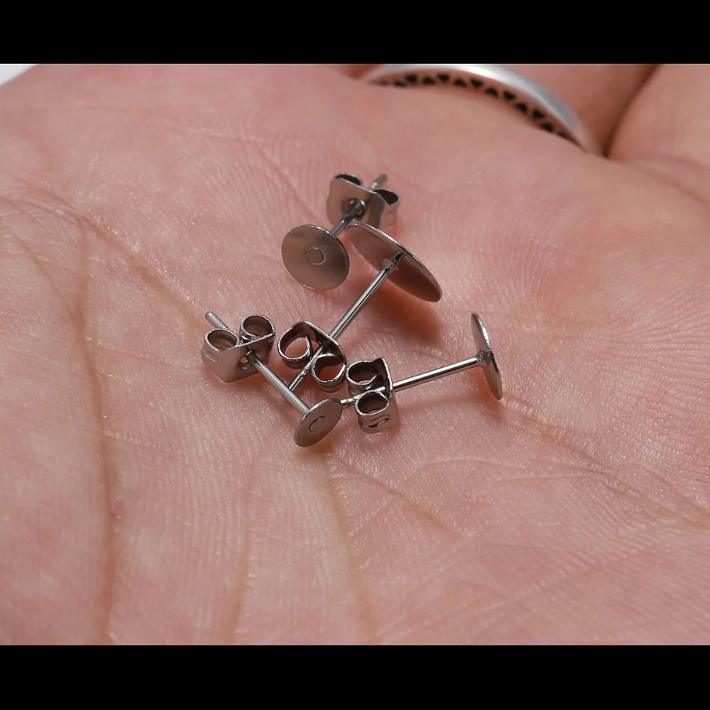 20-100 teile/los Gold Edelstahl Blank Post Ohrring Bolzen Basis Pins Mit Ohrring Stecker Erkenntnisse Ohr Zurück Für DIY Schmuck Machen – Detail 14